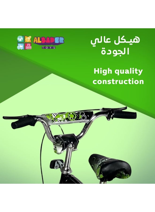 AL BADER Rambo Freestyle Kids Bike with Adjustable Seat, 12 Inch Rambo Children Bikes for Kids Age 3-6 Years With Passenger Rear Seat, Kids Bike With Hand Brake and Two Flashing Training Wheels - Image 5